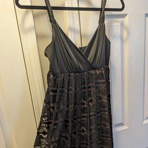 BCBG Dress Black Beaded Lace overlay